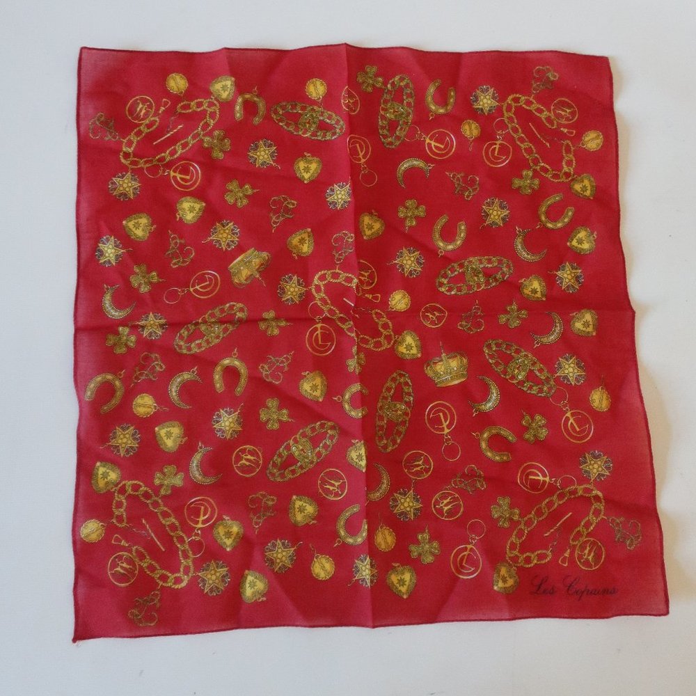 Womens Les Copains Red Gold Design Scarf * '